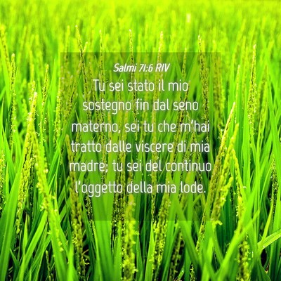 Picture 04 - Salmi 71:6 RIV - Tu sei stato il mio sostegno fin dal seno - Bible Verse Picture
