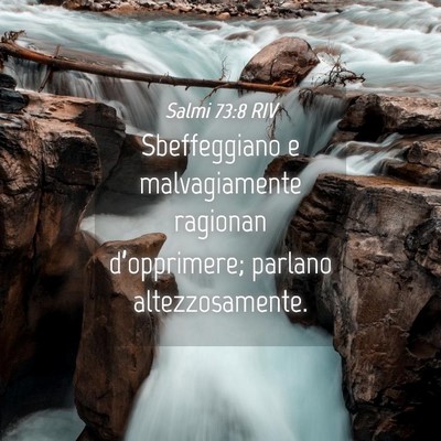 Picture 04 - Salmi 73:8 RIV - Sbeffeggiano e malvagiamente ragionan - Bible Verse Picture