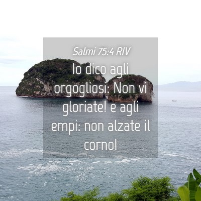Picture 04 - Salmi 75:4 RIV - Io dico agli orgogliosi: Non vi gloriate! e agli - Bible Verse Picture