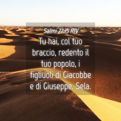 Picture 04 - Salmi 77:15 RIV - Tu hai, col tuo braccio, redento il tuo popolo, i - Bible Verse Picture