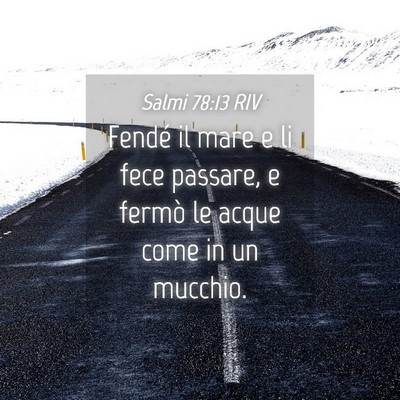 Picture 04 - Salmi 78:13 RIV - Fendé il mare e li fece passare, e fermò le - Bible Verse Picture