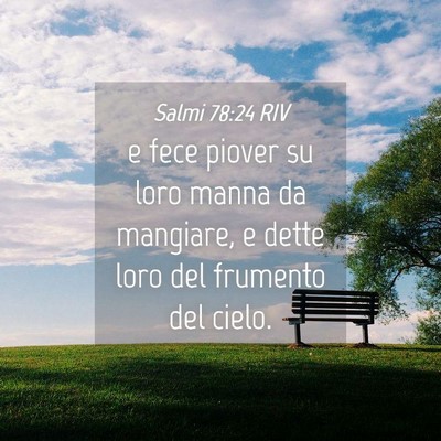 Picture 04 - Salmi 78:24 RIV - e fece piover su loro manna da mangiare, e dette - Bible Verse Picture