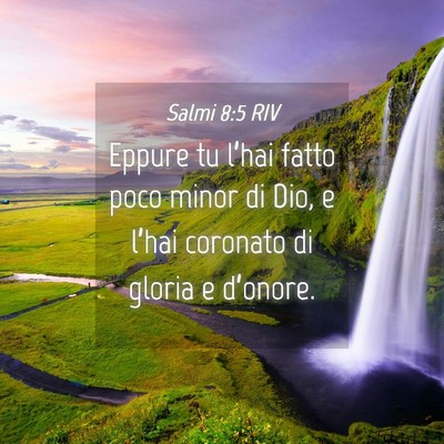 Picture 04 - Salmi 8:5 RIV - Eppure tu l’hai fatto poco minor di Dio, e - Bible Verse Picture