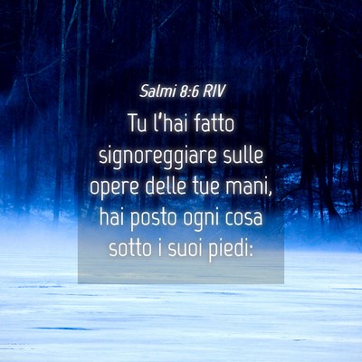 Picture 04 - Salmi 8:6 RIV - Tu l’hai fatto signoreggiare sulle opere delle - Bible Verse Picture