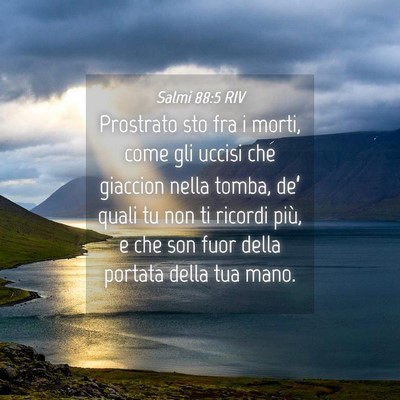 Picture 04 - Salmi 88:5 RIV - Prostrato sto fra i morti, come gli uccisi che - Bible Verse Picture