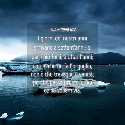 Picture 04 - Salmi 90:10 RIV - I giorni de’ nostri anni arrivano a - Bible Verse Picture