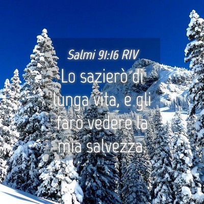 Picture 04 - Salmi 91:16 RIV - Lo sazierò di lunga vita, e gli farò vedere la - Bible Verse Picture