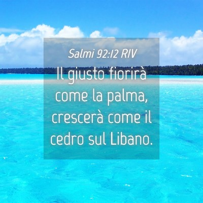 Picture 04 - Salmi 92:12 RIV - Il giusto fiorirà come la palma, crescerà come - Bible Verse Picture