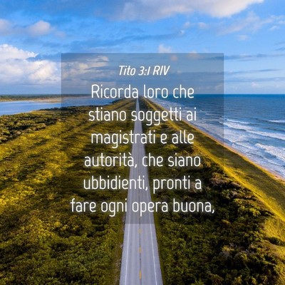 Picture 04 - Tito 3:1 RIV - Ricorda loro che stiano soggetti ai magistrati e - Bible Verse Picture