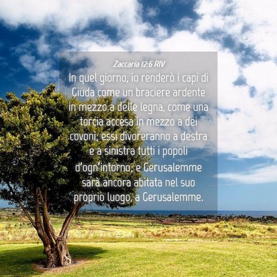 Picture 04 - Zaccaria 12:6 RIV - In quel giorno, io renderò i capi di Giuda come - Bible Verse Picture
