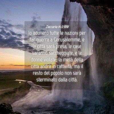 Picture 04 - Zaccaria 14:2 RIV - Io adunerò tutte le nazioni per far guerra a - Bible Verse Picture