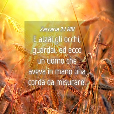 Picture 04 - Zaccaria 2:1 RIV - E alzai gli occhi, guardai, ed ecco un uomo che - Bible Verse Picture