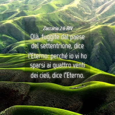 Picture 04 - Zaccaria 2:6 RIV - Olà, fuggite dal paese del settentrione, dice - Bible Verse Picture