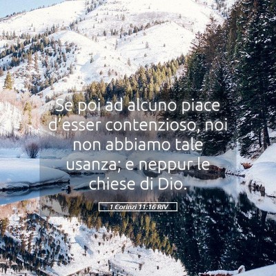 Picture 05 - 1 Corinzi 11:16 RIV - Se poi ad alcuno piace d’esser contenzioso, noi - Bible Verse Picture