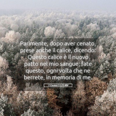 Picture 05 - 1 Corinzi 11:25 RIV - Parimente, dopo aver cenato, prese anche il - Bible Verse Picture