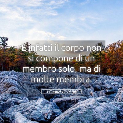Picture 05 - 1 Corinzi 12:14 RIV - E infatti il corpo non si compone di un membro - Bible Verse Picture