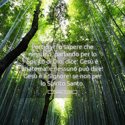 Picture 05 - 1 Corinzi 12:3 RIV - Perciò vi fo sapere che nessuno, parlando per lo - Bible Verse Picture