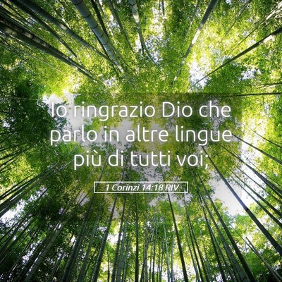Picture 05 - 1 Corinzi 14:18 RIV - Io ringrazio Dio che parlo in altre lingue più - Bible Verse Picture