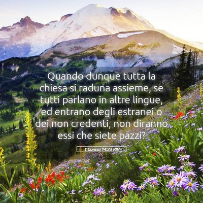 Picture 05 - 1 Corinzi 14:23 RIV - Quando dunque tutta la chiesa si raduna assieme, - Bible Verse Picture