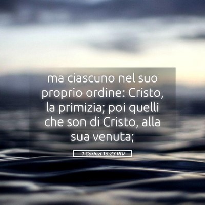 Picture 05 - 1 Corinzi 15:23 RIV - ma ciascuno nel suo proprio ordine: Cristo, la - Bible Verse Picture