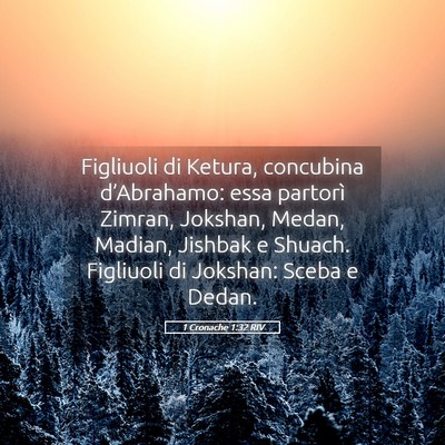 Picture 05 - 1 Cronache 1:32 RIV - Figliuoli di Ketura, concubina d’Abrahamo: essa - Bible Verse Picture
