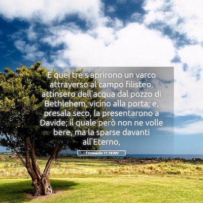 Picture 05 - 1 Cronache 11:18 RIV - E quei tre s’aprirono un varco attraverso al - Bible Verse Picture