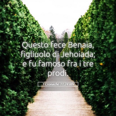 Picture 05 - 1 Cronache 11:24 RIV - Questo fece Benaia, figliuolo di Jehoiada; e fu - Bible Verse Picture