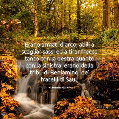 Picture 05 - 1 Cronache 12:2 RIV - Erano armati d’arco, abili a scagliar sassi ed - Bible Verse Picture