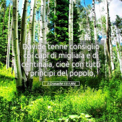Picture 05 - 1 Cronache 13:1 RIV - Davide tenne consiglio coi capi di migliaia e di - Bible Verse Picture