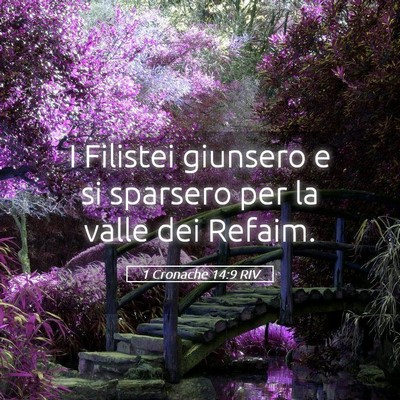 Picture 05 - 1 Cronache 14:9 RIV - I Filistei giunsero e si sparsero per la valle - Bible Verse Picture