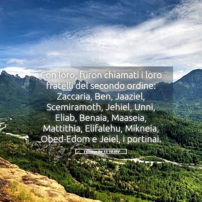 Picture 05 - 1 Cronache 15:18 RIV - Con loro, furon chiamati i loro fratelli del - Bible Verse Picture