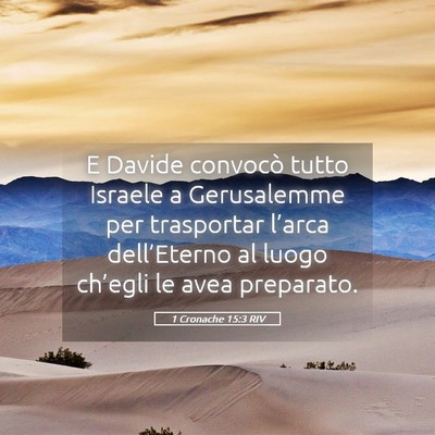 Picture 05 - 1 Cronache 15:3 RIV - E Davide convocò tutto Israele a Gerusalemme per - Bible Verse Picture