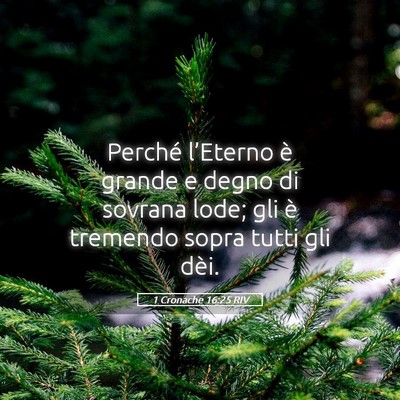 Picture 05 - 1 Cronache 16:25 RIV - Perché l’Eterno è grande e degno di sovrana - Bible Verse Picture
