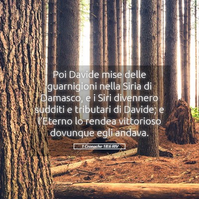 Picture 05 - 1 Cronache 18:6 RIV - Poi Davide mise delle guarnigioni nella Siria di - Bible Verse Picture