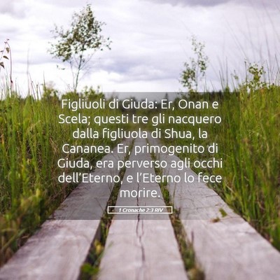 Picture 05 - 1 Cronache 2:3 RIV - Figliuoli di Giuda: Er, Onan e Scela; questi tre - Bible Verse Picture