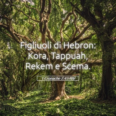 Picture 05 - 1 Cronache 2:43 RIV - Figliuoli di Hebron: Kora, Tappuah, Rekem e - Bible Verse Picture