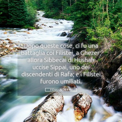 Picture 05 - 1 Cronache 20:4 RIV - Dopo queste cose, ci fu una battaglia coi - Bible Verse Picture