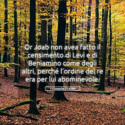 Picture 05 - 1 Cronache 21:6 RIV - Or Joab non avea fatto il censimento di Levi e di - Bible Verse Picture