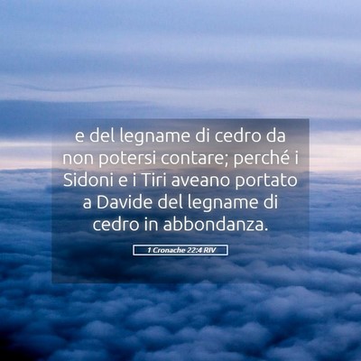 Picture 05 - 1 Cronache 22:4 RIV - e del legname di cedro da non potersi contare; - Bible Verse Picture