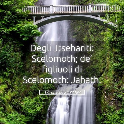 Picture 05 - 1 Cronache 24:22 RIV - Degli Jtsehariti: Scelomoth; de’ figliuoli di - Bible Verse Picture