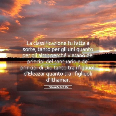 Picture 05 - 1 Cronache 24:5 RIV - La classificazione fu fatta a sorte, tanto per - Bible Verse Picture