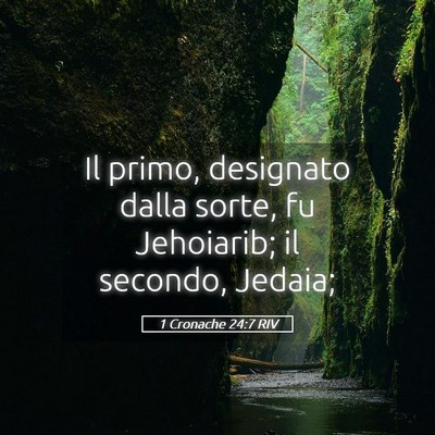 Picture 05 - 1 Cronache 24:7 RIV - Il primo, designato dalla sorte, fu Jehoiarib; il - Bible Verse Picture