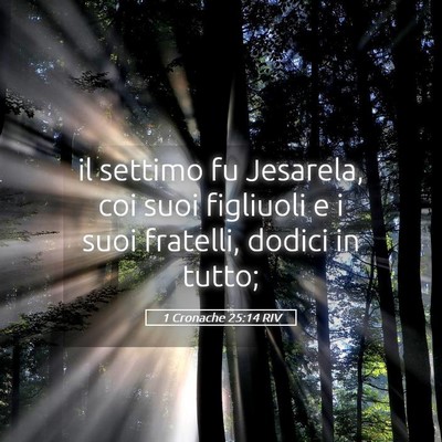 Picture 05 - 1 Cronache 25:14 RIV - il settimo fu Jesarela, coi suoi figliuoli e i - Bible Verse Picture
