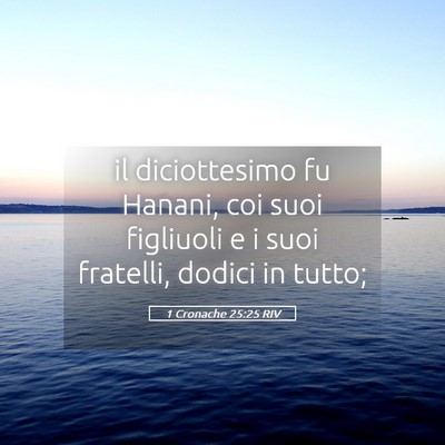 Picture 05 - 1 Cronache 25:25 RIV - il diciottesimo fu Hanani, coi suoi figliuoli e i - Bible Verse Picture