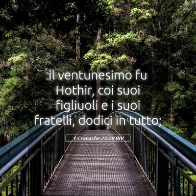Picture 05 - 1 Cronache 25:28 RIV - il ventunesimo fu Hothir, coi suoi figliuoli e i - Bible Verse Picture