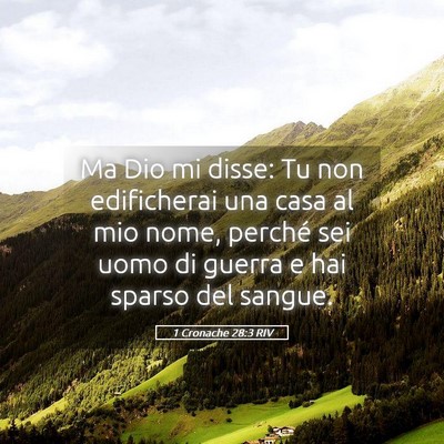 Picture 05 - 1 Cronache 28:3 RIV - Ma Dio mi disse: Tu non edificherai una casa al - Bible Verse Picture