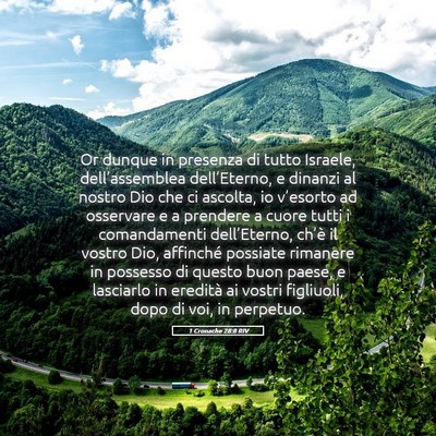 Picture 05 - 1 Cronache 28:8 RIV - Or dunque in presenza di tutto Israele, - Bible Verse Picture