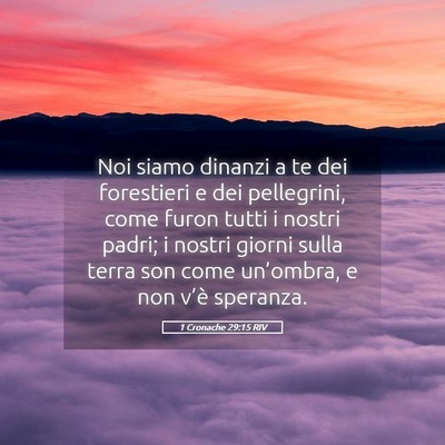 Picture 05 - 1 Cronache 29:15 RIV - Noi siamo dinanzi a te dei forestieri e dei - Bible Verse Picture