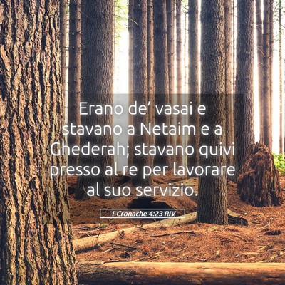 Picture 05 - 1 Cronache 4:23 RIV - Erano de’ vasai e stavano a Netaim e a - Bible Verse Picture