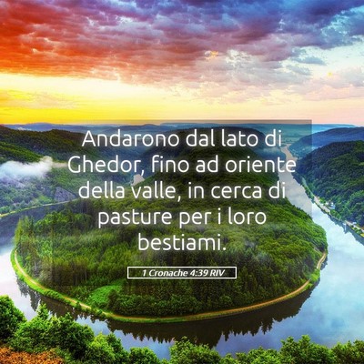 Picture 05 - 1 Cronache 4:39 RIV - Andarono dal lato di Ghedor, fino ad oriente - Bible Verse Picture